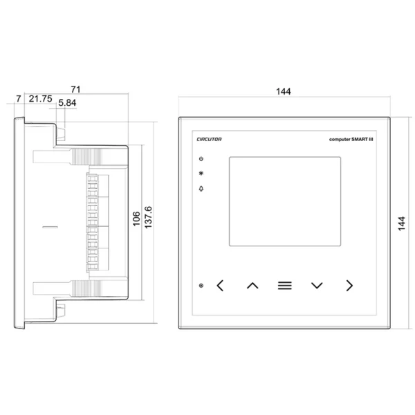 رگولاتور بانک خازنی سیرکوتور Circutor مدل Computer Smart III - ابعاد