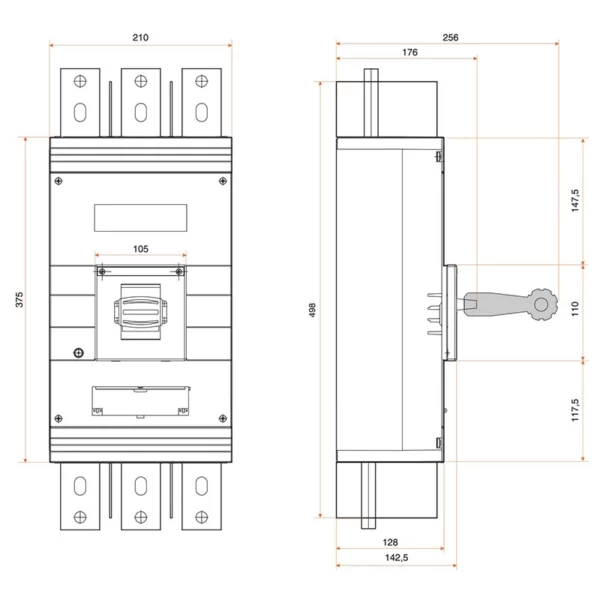 کلید کمپکت ۳ پل الکترونیکی قابل تنظیم برند فدرال Federal مدل F91E - ابعاد